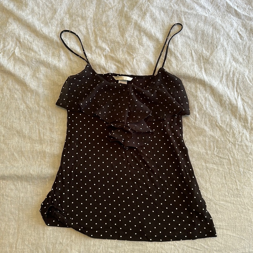 Spaghetti strap H&M size small polka dot top